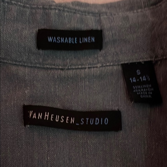 Vintage Van Heusen Linen Shirt - Tropical Floral Panel - Rare Design - Picture 2 of 3